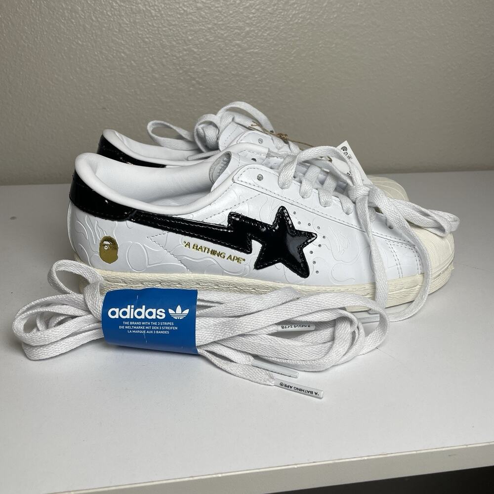 Bape X adidas Sz 6 Superstar Vintage Sneakers Classic Retro Originals Shoes Men